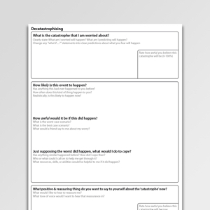 Decatastrophizing Worksheet PDF | Psychology Tools