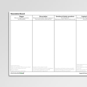 Distraction Worksheets Handouts Psychology Tools